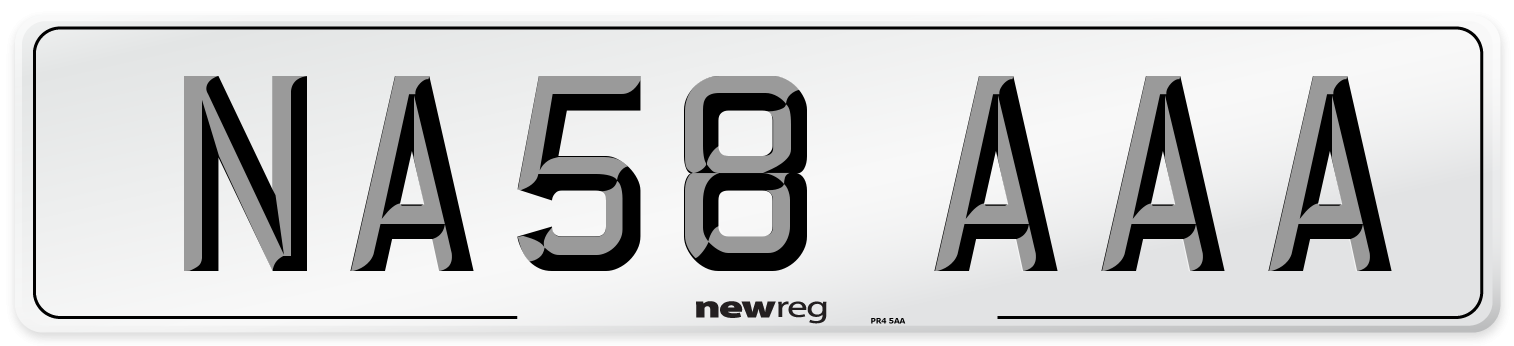 NA58 AAA Number Plate from New Reg